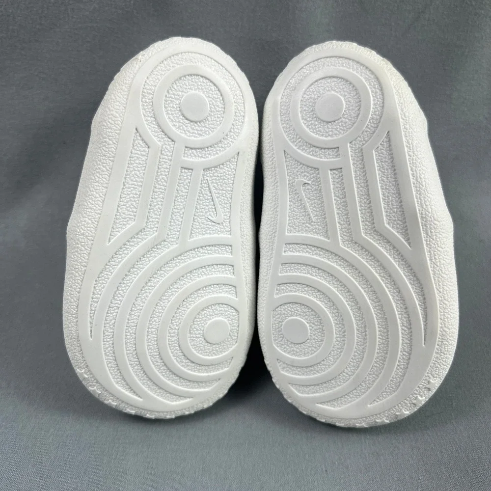 Nike Force 1 Crib Sneaker Boys 3 Triple White Upper Leather Round Toe CK2201-100